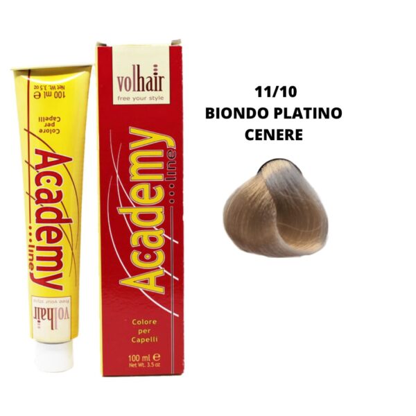 TINTA ACADEMY VOLHAIR SUPERSCHIARENTE 11/10 BIONDO PLATINO CENERE 100ML