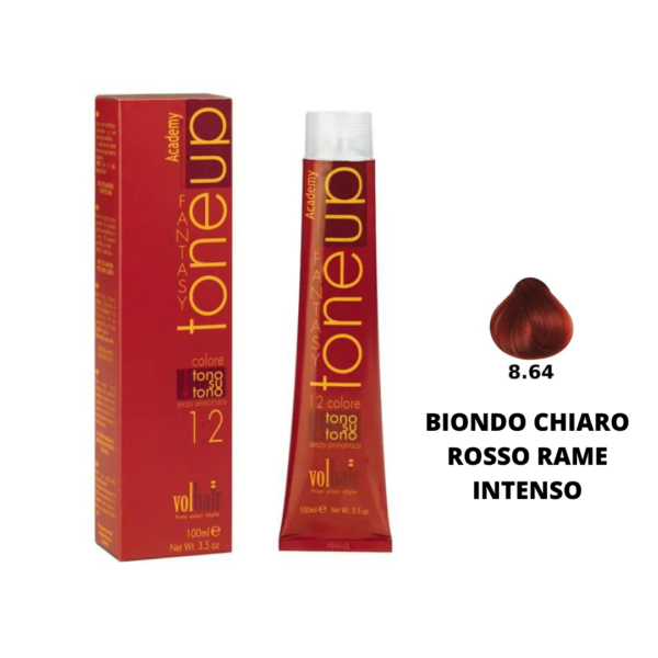 TONE UP TONO SU TONO ACADEMY  8/64 BIONDO CHIARO ROSSO RAME INTENSO 100ML